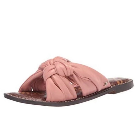 Sam Edelman Shoes - SAM EDELMAN Garson Pink Knotted Leather Slide Sandals Women’s Size 7.5